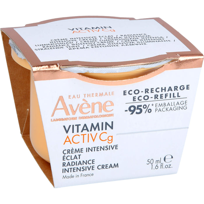 Avène Eau Thermale Vitamin Activ Cg Radiance Intensiv-Creme mildert Falten, steigert die Ausstrahlung der Haut und reduziert Pigmentflecken Nachfüllpackung, 50 ml Crème