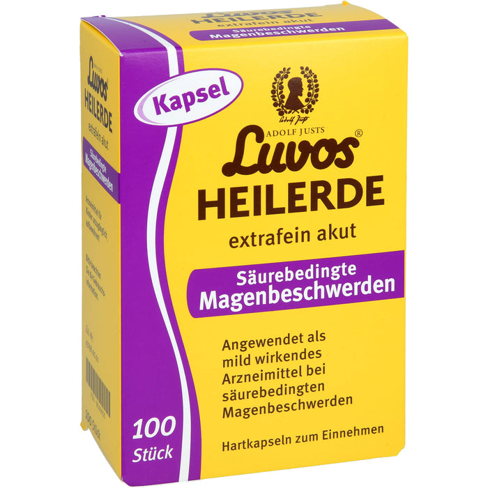 Luvos Heilerde extrafein akut Hartkapseln bei säurebedingten Magenbeschwerden, 100 pcs. Capsules