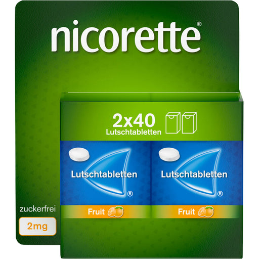 Nicorette Fruit 2 mg Lutschtabletten zur Rauchentwöhnung, 80 St. Tabletten