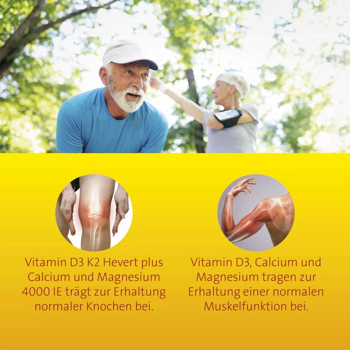 Vitamin D3 K2 Hevert  plus Calcium und Magnesium 4000 IE, 60 St., 60 pcs. Capsules