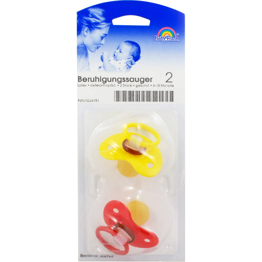 Sauger- Beruhig.Kieferorth.Latex 6-18Mon.gelb/rot, 2 St 