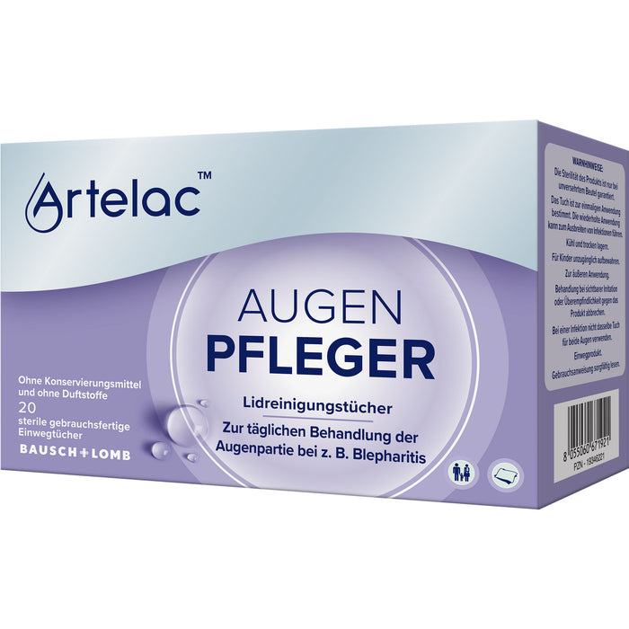 Artelac Augenpfleger Lidreinigungstücher, 20 St. Tücher