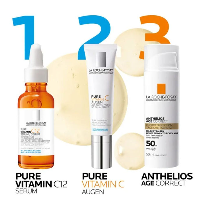La Roche-Posay Pure Vitamin C12 Serum antioxidatives Hautbild erneuerndes  Anti-Falten Serum-Konzentrat, 30 ml Solution